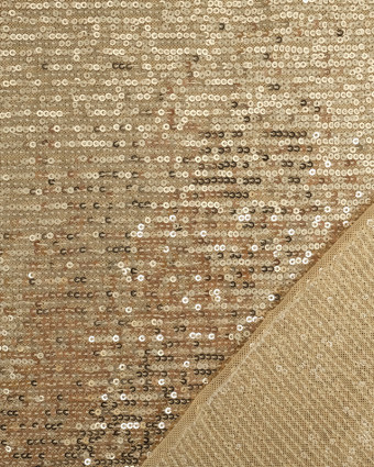 Tissus au mètre : Tissu Sequin Stretch Or