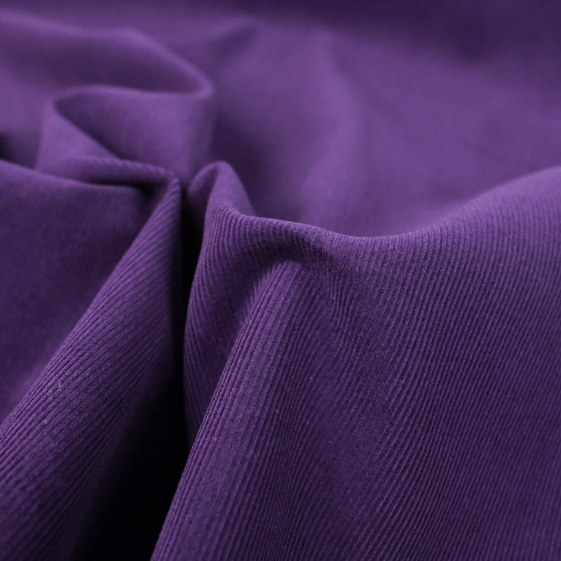 Tissu Velours milleraies violet - Mercerine