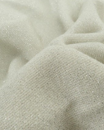 Tissu Maille Épaisse Lurex Ecru  - Oeko-Tex - Mercerine