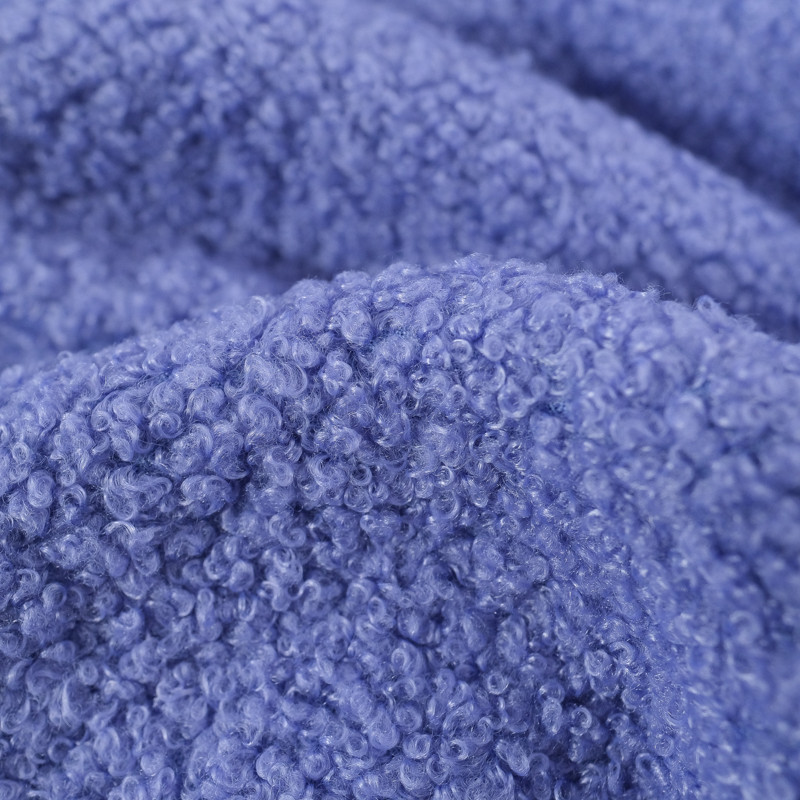 Tissu Bouclette Bleu Violet - Oeko-Tex - Mercerine