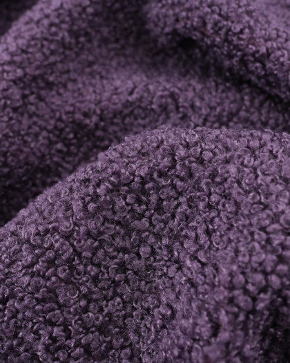 Tissu Bouclette Aubergine - Oeko-Tex - Mercerine