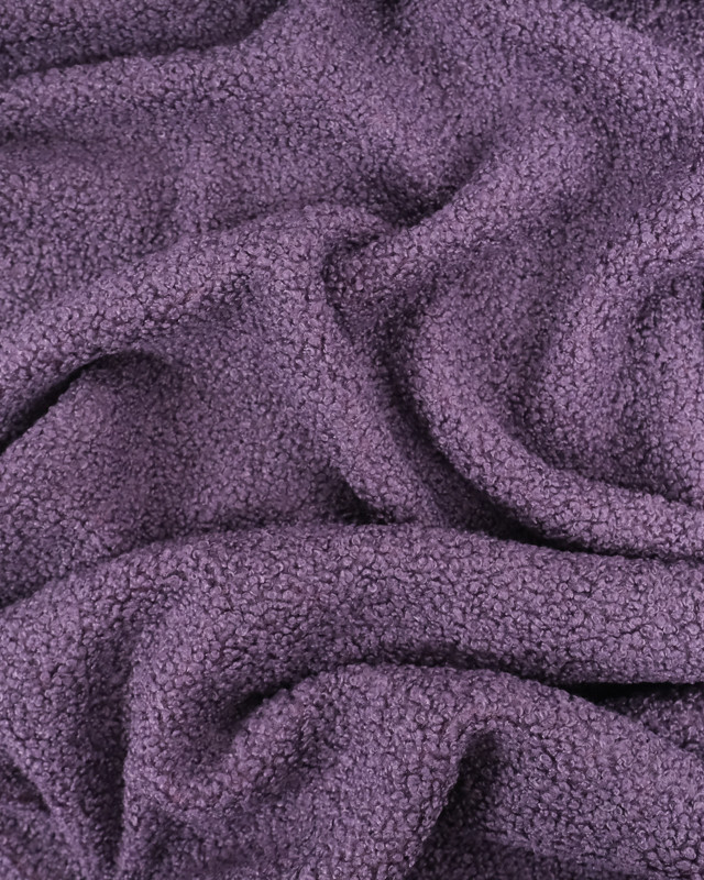 Tissu Bouclette Aubergine - Oeko-Tex - Mercerine