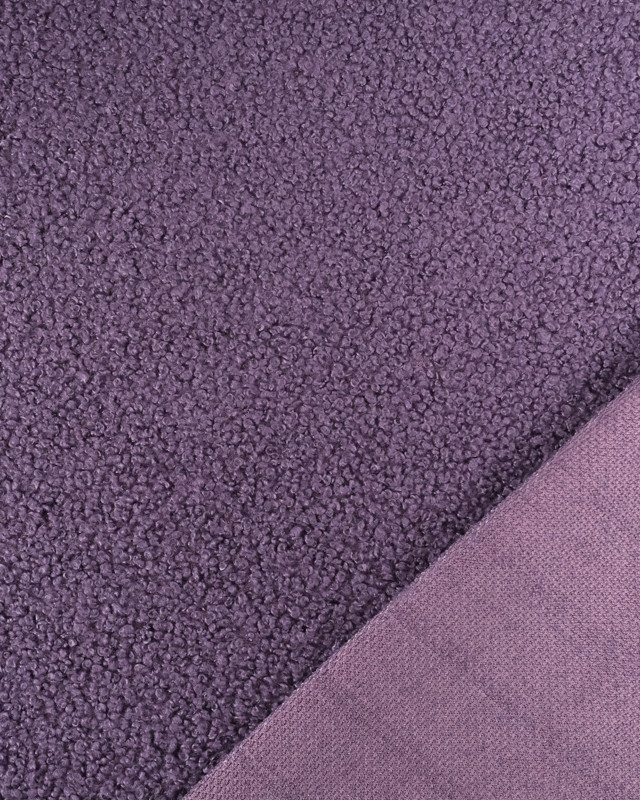 Tissu Bouclette Aubergine - Oeko-Tex - Mercerine