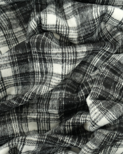 Tissu Chemise Coton Gratté Noir - Mercerine