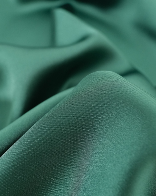Tissus au mètre : Tissu Satin Vert Sapin - Mercerine