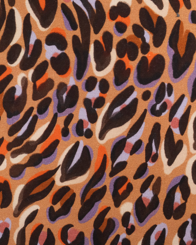 Sweat Leo Caramel et Violet Oeko-Tex - Mercerine