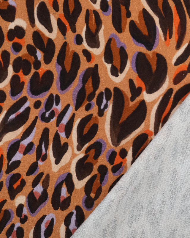 Sweat Leo Caramel et Violet Oeko-Tex - Mercerine