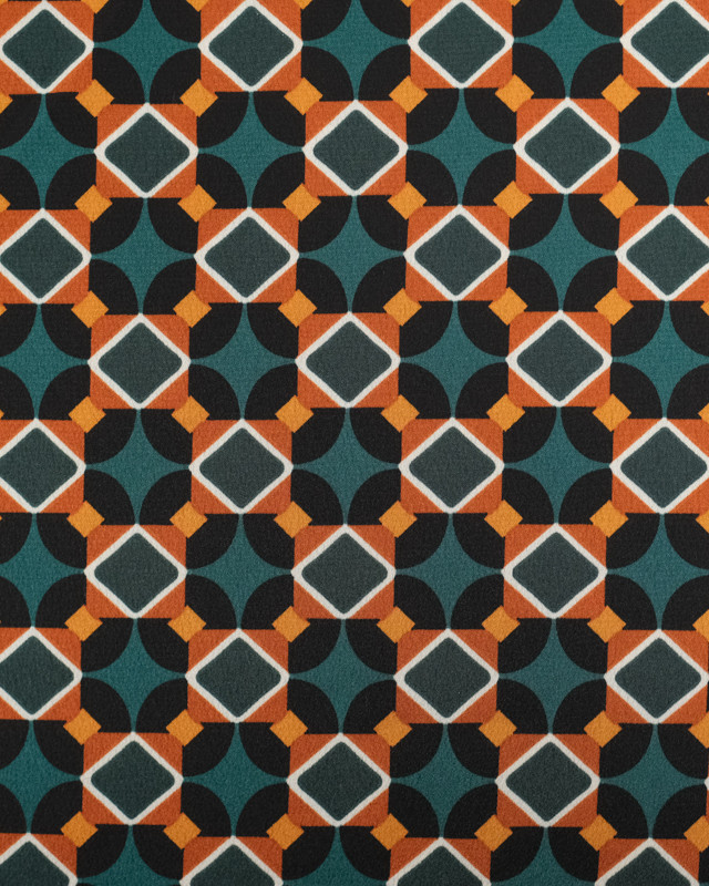 Tissu Fluide Vert Sapin Motif Vintage  - Mercerine