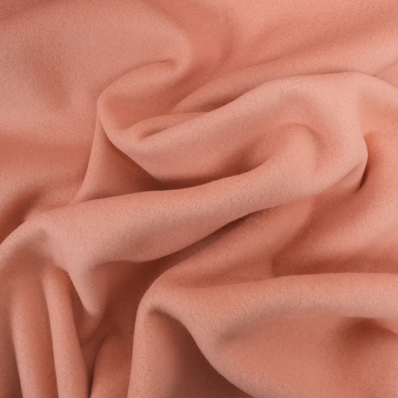 Tissu Polaire Coton Rose Corail Oeko-tex - Mercerine