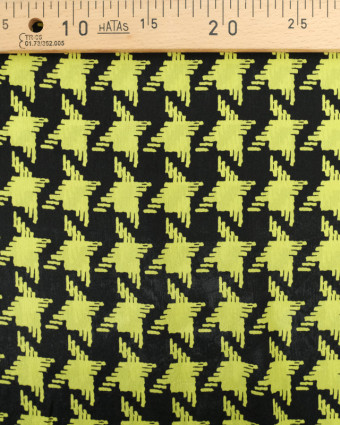 Satin Imprimé Pied de Poule Jaune - Mercerine