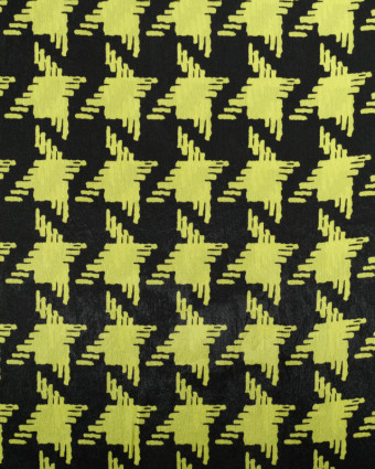 Satin Imprimé Pied de Poule Jaune - Mercerine