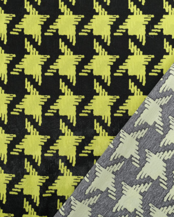 Satin Imprimé Pied de Poule Jaune - Mercerine