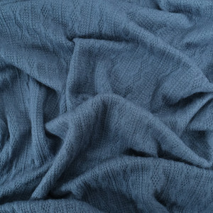 Tissu Maille Tricot Bleu