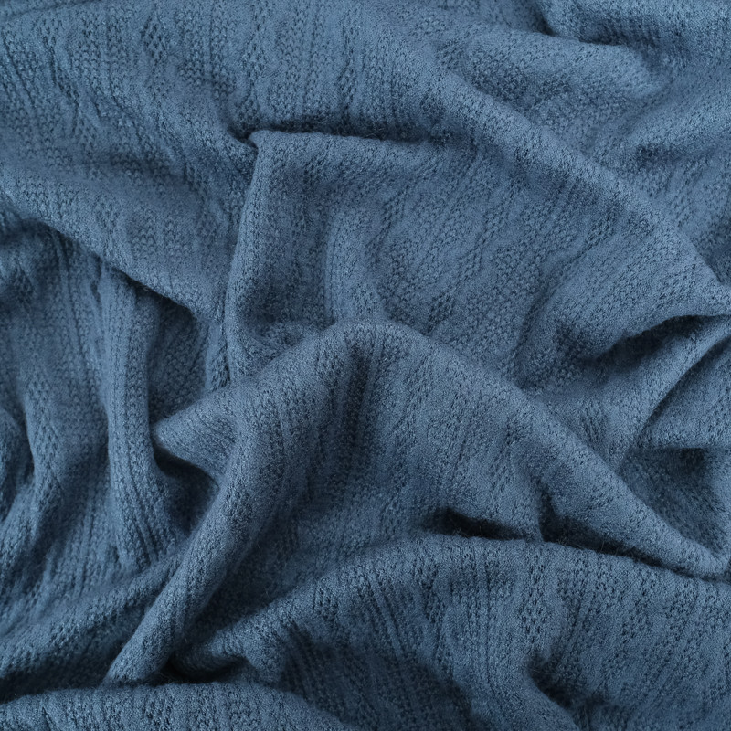 Tissu Maille Tricot Bleu - Mercerine