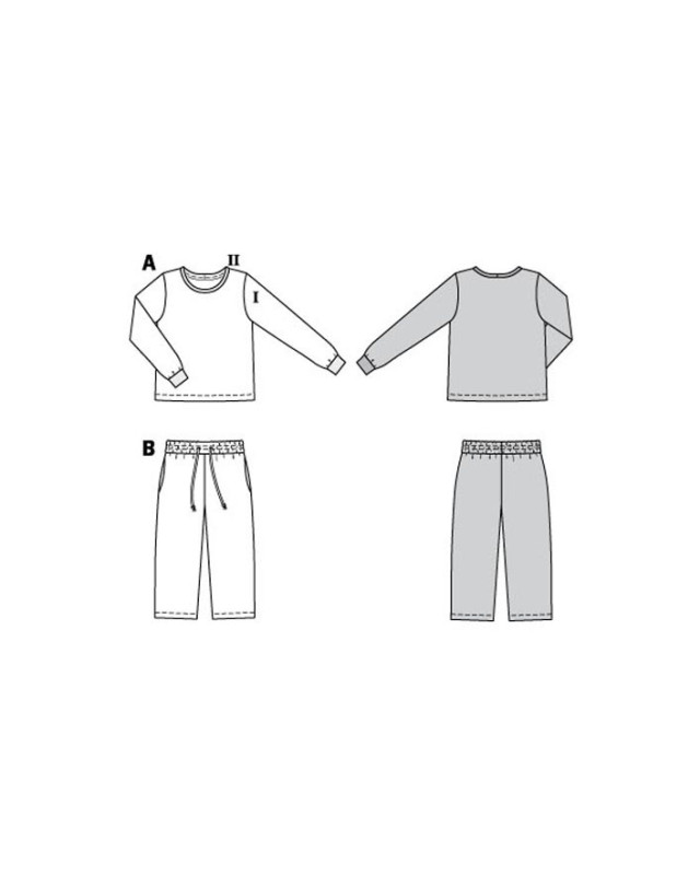 Patron de couture pyjama enfant - Burda 9250 - Mercerine