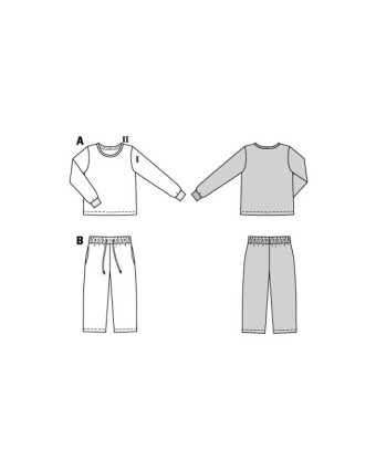 Patron de couture pyjama enfant - Burda 9250 - Mercerine