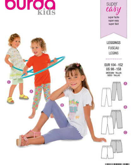 Patron leggings enfant - Burda 9615 - Mercerine