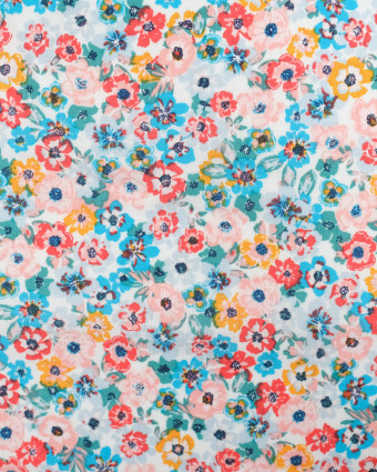 Tissu Popeline De Viscose Idylle Ciel  Oeko-Tex - Mercerine