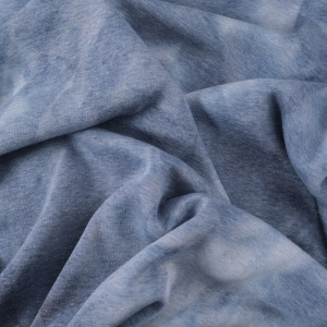 Tissu Sweat Tie And Dye Bleu Envers Doudou - Mercerine
