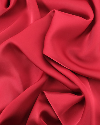 Satin Belle Main Envers Brillant Toucher Soie Rouge - Mercerine