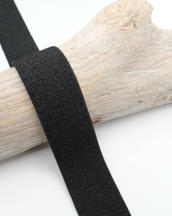 Élastique lurex noir 25 mm au mètre - Mercerine