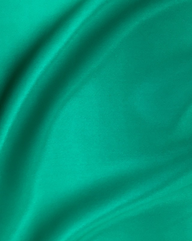 Satin de soie vert émeraude Alicia - Mercerine