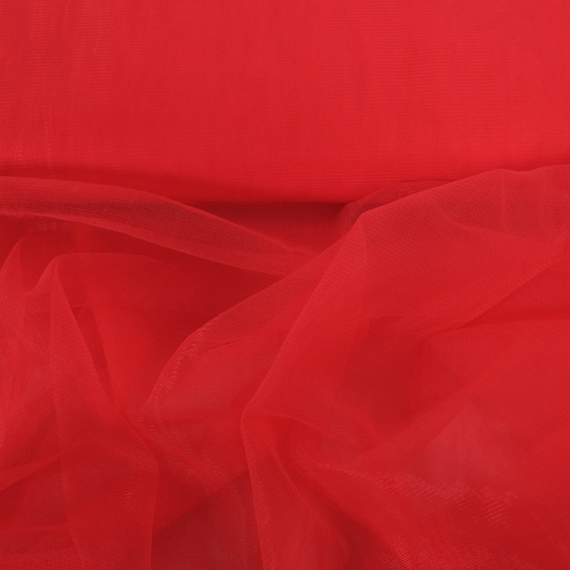 Tissu Tulle Doux 300cm Rouge Cerise - Mercerine