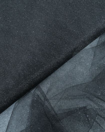 Tulle Paillette Noir 150cm - Mercerine