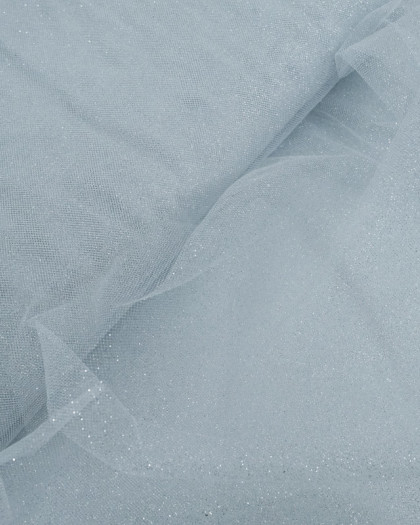 Tissu Tulle Paillette Argent 150cm - Mercerine