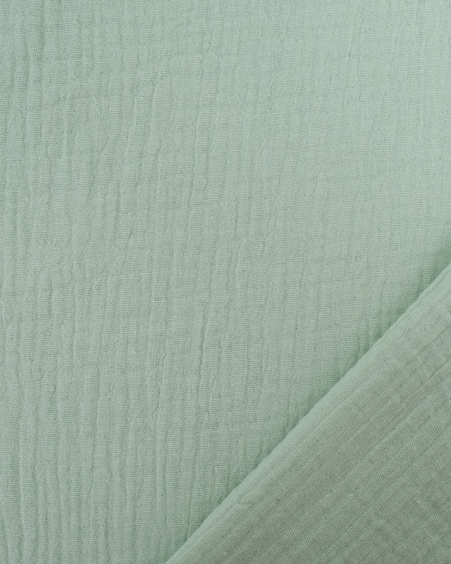 Tissu Double Gaze De Coton Uni Oeko-Tex - 140cm De Large - 170g/m² - Vert Sauge Et 13 Autres Coloris