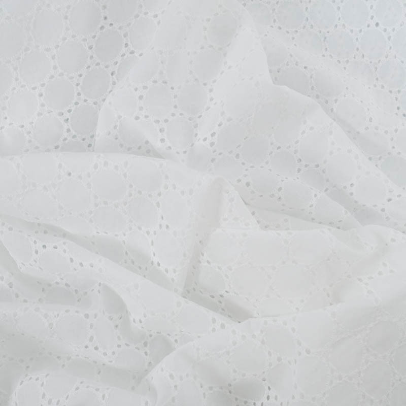 Tissu Broderie Anglaise Blanc Sun - Mercerine