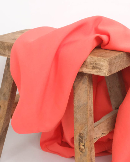Tissu Viscose Rose Corail - Alina - Mercerine