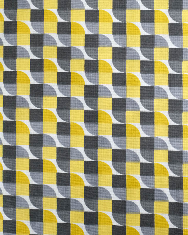 Tissu Coton Joplin Jaune Gris  - Mercerine