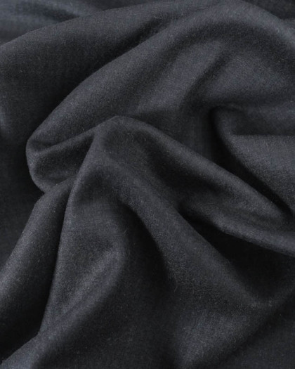 Laine Manteau Noir Carreaux Ton sur Ton - Mercerine