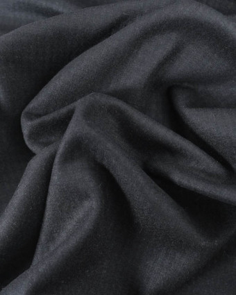 Laine Manteau Noir Carreaux Ton sur Ton - Mercerine