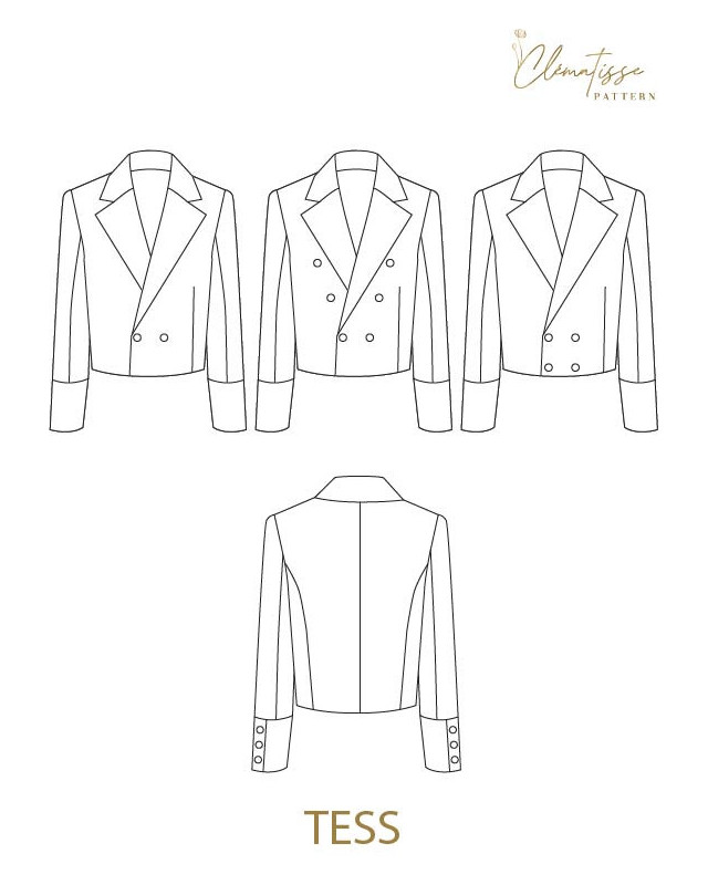 Patron Veste Tess -  Clématisse Pattern - Mercerine