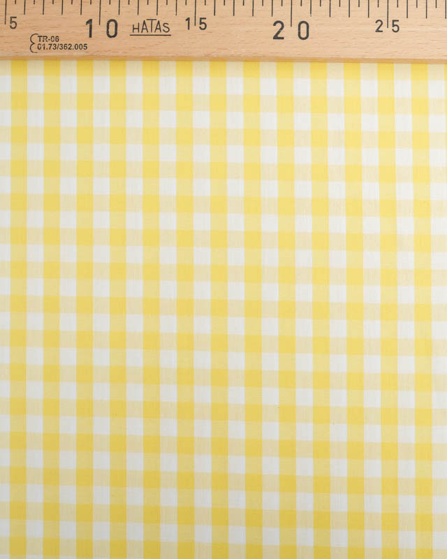 Tissu Coton Vichy Jaune Moyens Carreaux - Mercerine