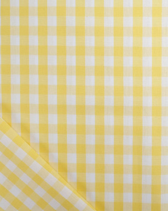 Tissu Coton Vichy Jaune Moyens Carreaux - Mercerine