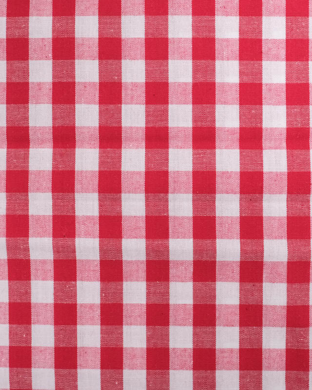 Tissus Vichy : Coton Vichy Rouge Moyens Carreaux - Mercerine