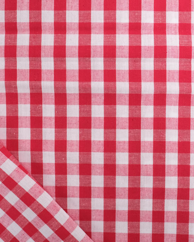 Tissus Vichy : Coton Vichy Rouge Moyens Carreaux - Mercerine