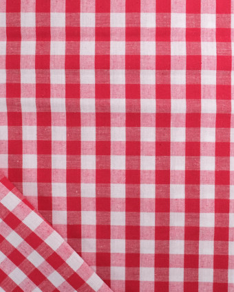 Tissus Vichy : Coton Vichy Rouge Moyens Carreaux - Mercerine
