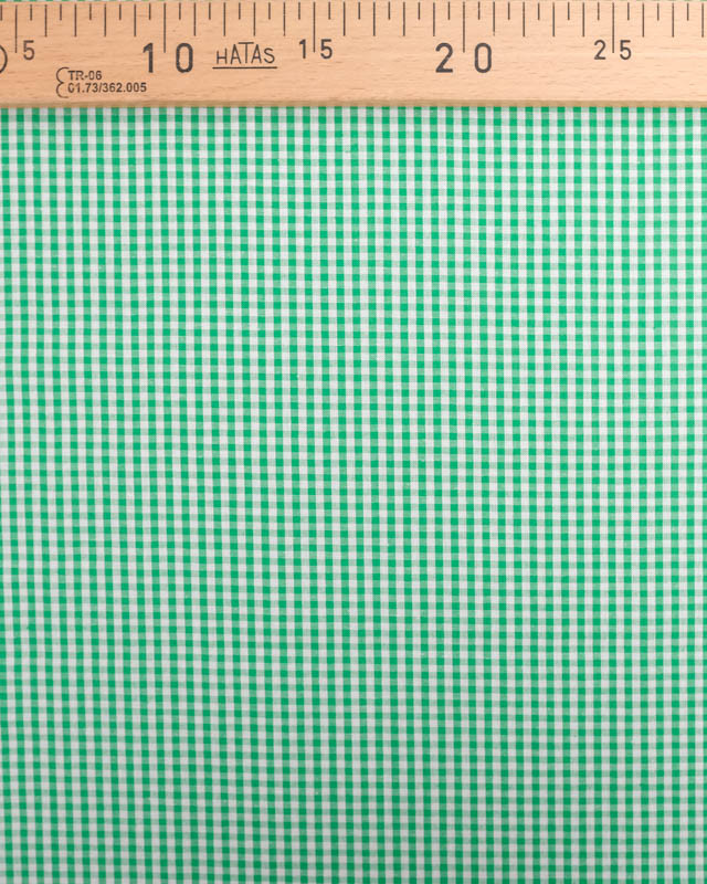 Tissu Coton Vichy Vert petits carreaux - Mercerine