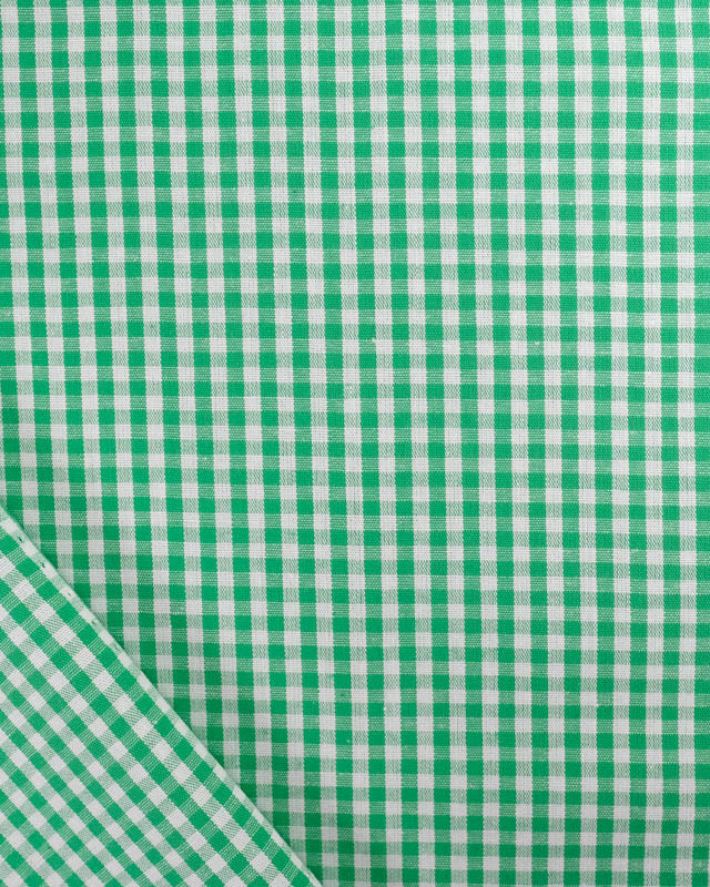 Tissu Coton Vichy Vert petits carreaux - Mercerine