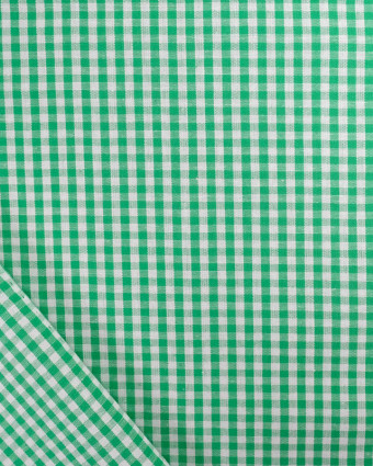 Tissu Coton Vichy Vert petits carreaux - Mercerine