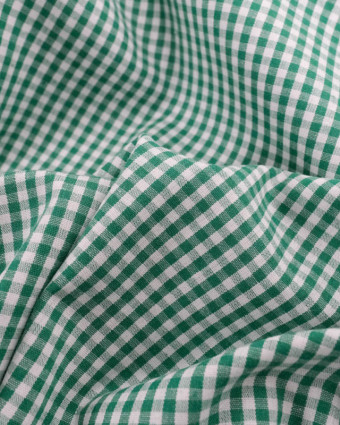 Coton Vichy Vert Foncé Petits Carreaux - Mercerine