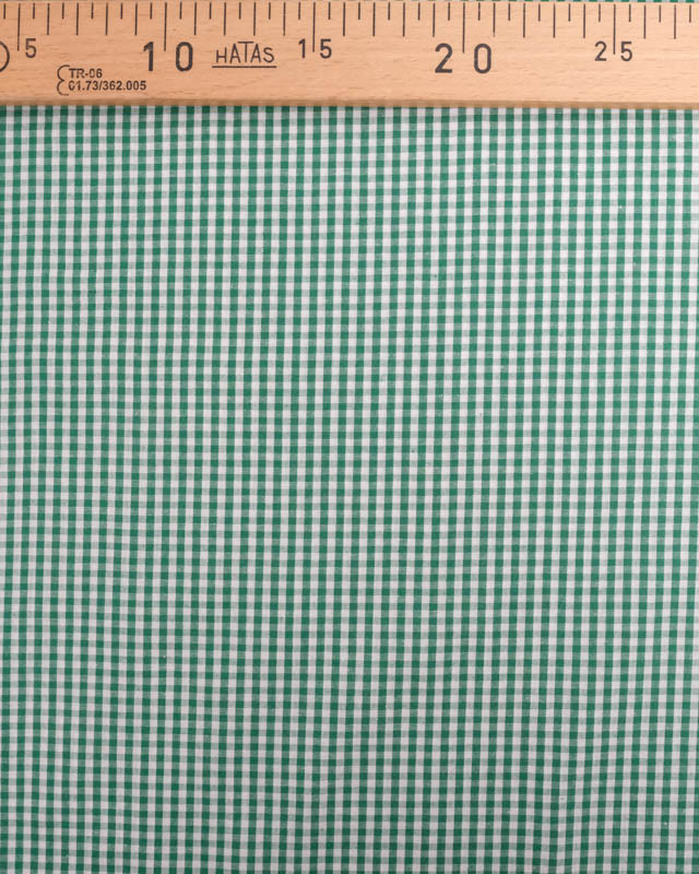 Coton Vichy Vert Foncé Petits Carreaux - Mercerine