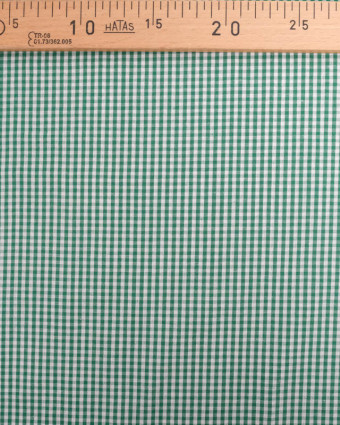 Coton Vichy Vert Foncé Petits Carreaux - Mercerine