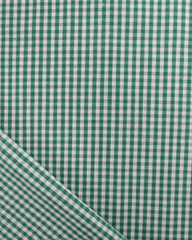 Coton Vichy Vert Foncé Petits Carreaux - Mercerine