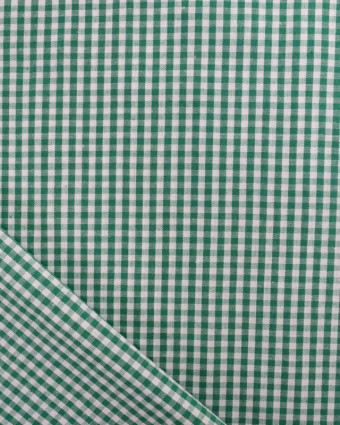 Coton Vichy Vert Foncé Petits Carreaux - Mercerine