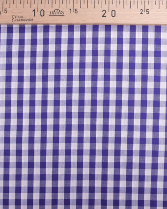 Tissus Vichy  : Bleu Marine Moyens Carreaux - Mercerine